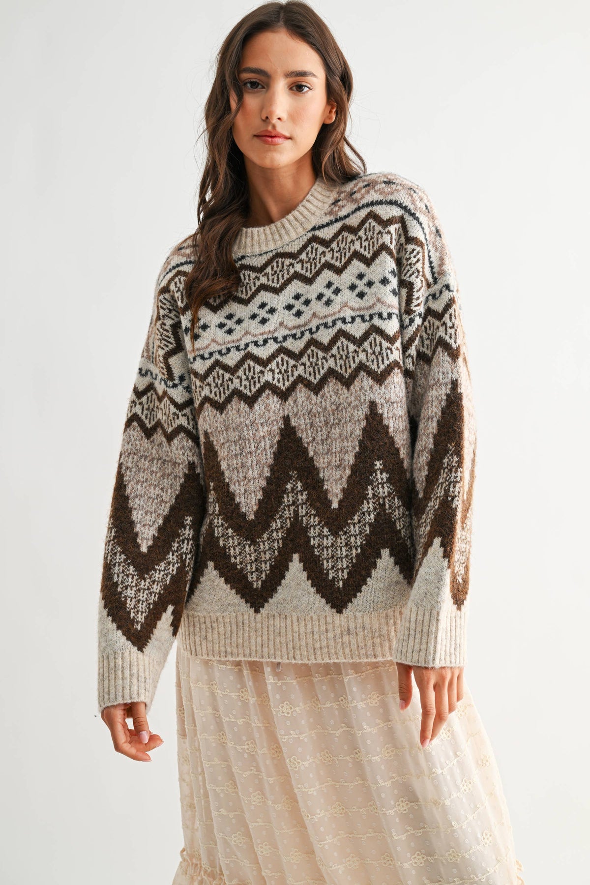 Saga | Nordic Chevron Knit Sweater