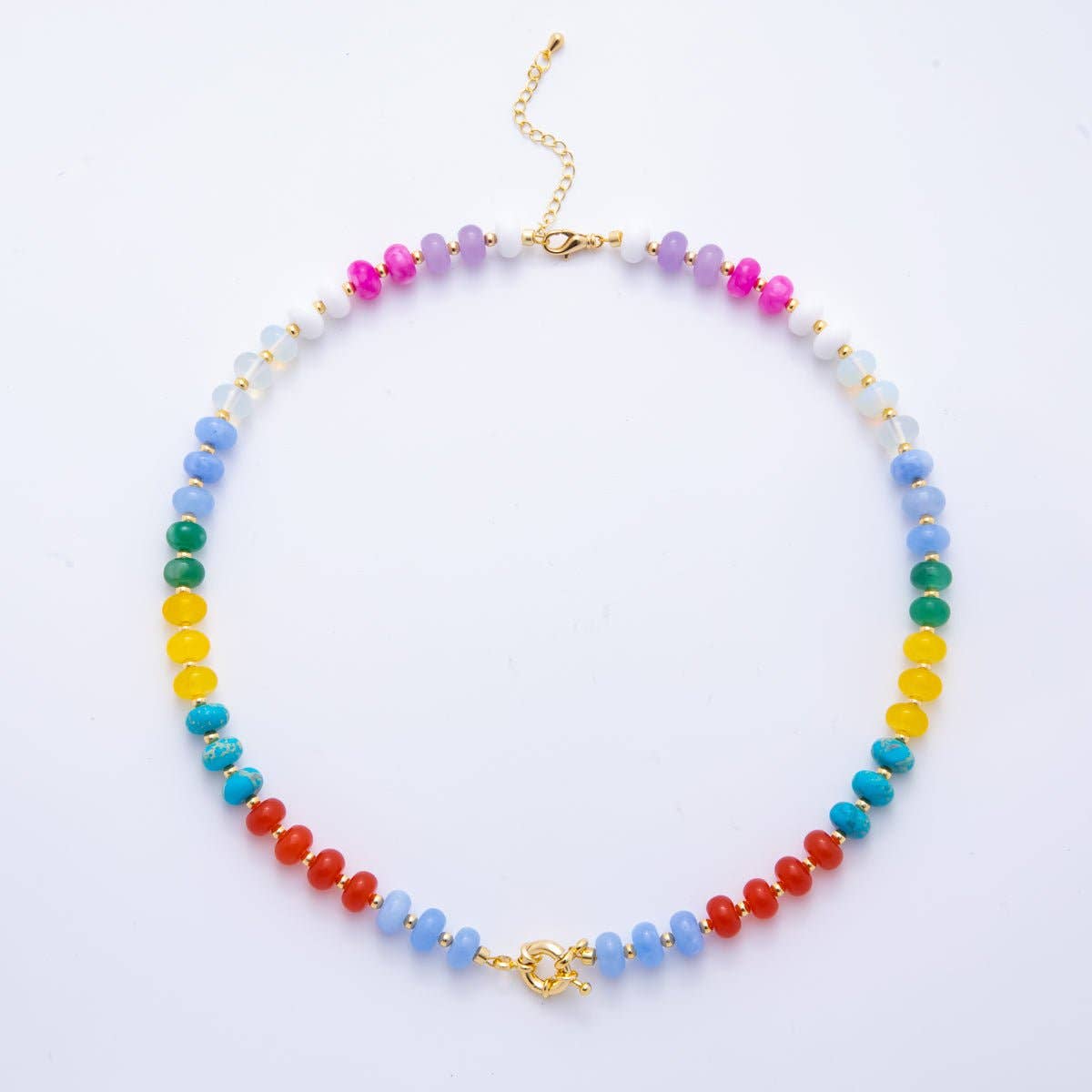 18K Gold Filled Candy Gemstone Chain Necklace