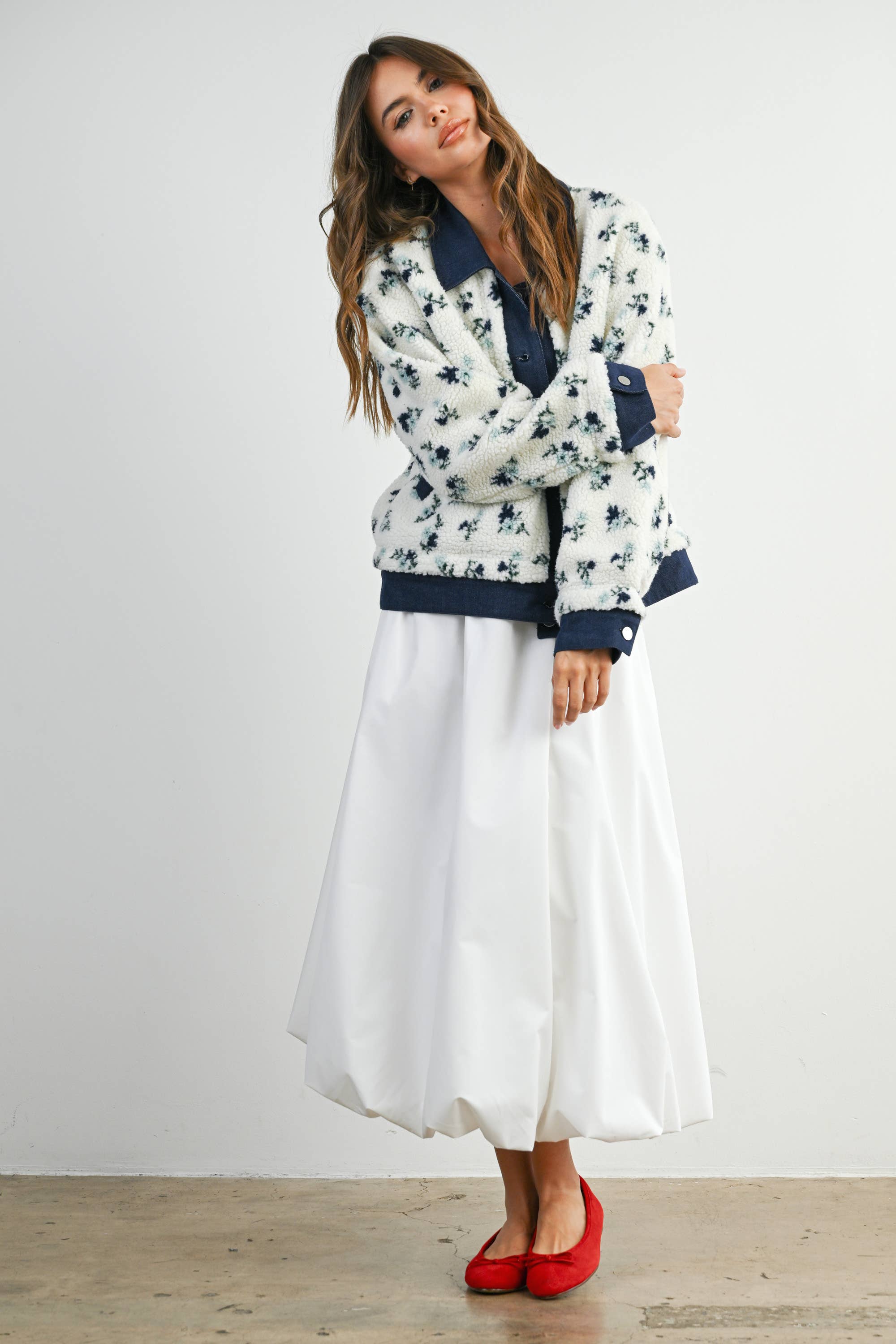 Elaine | Floral Collared Button-Down Jacket