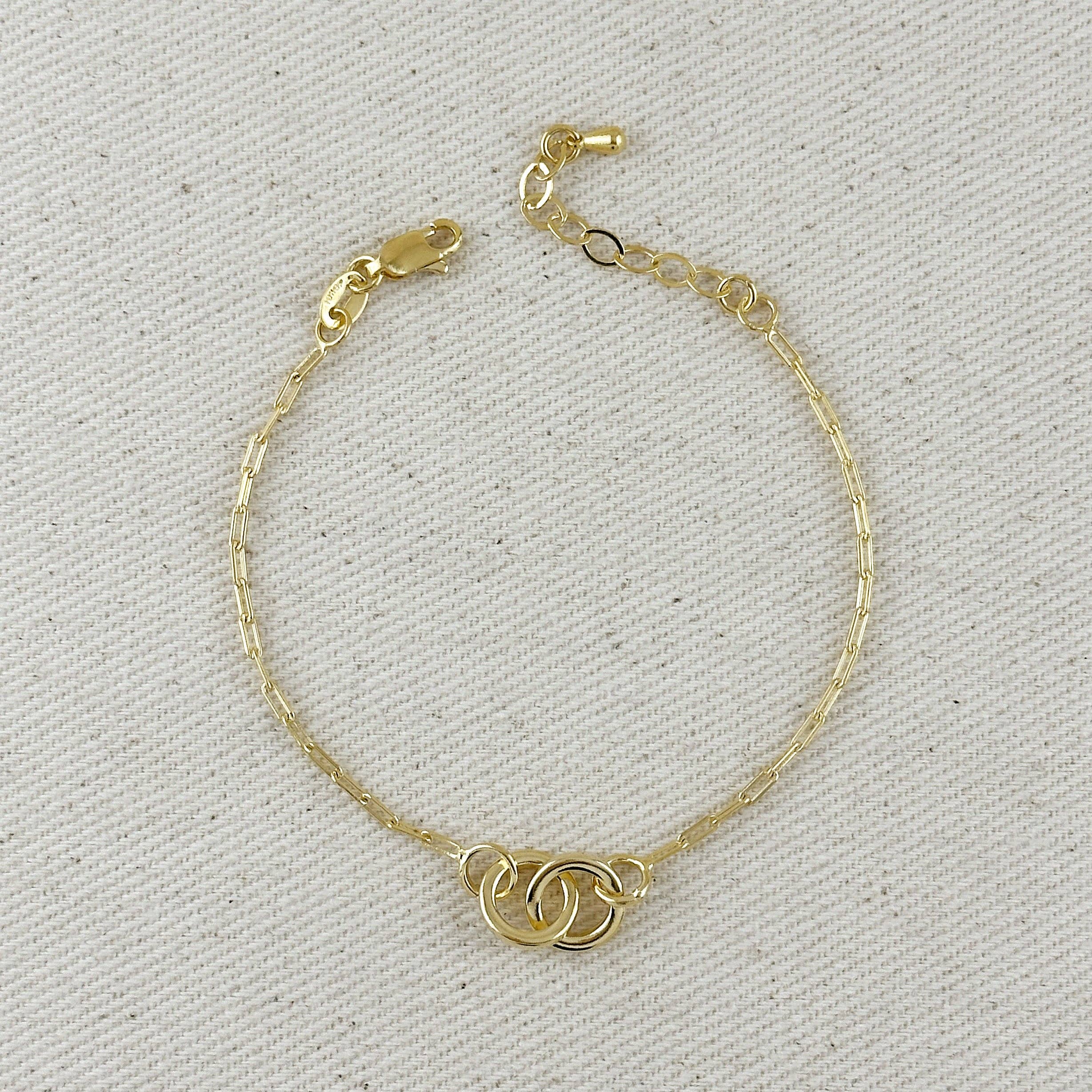 18k Gold Filled Linked Bracelet