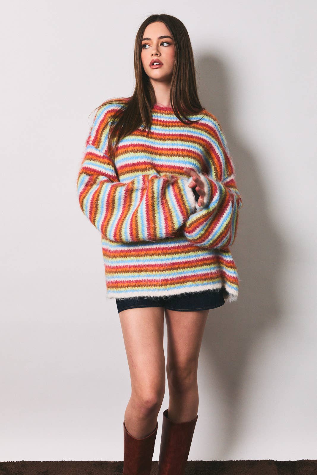 Jennifer | Chunky Knit Multi Striped Sweater