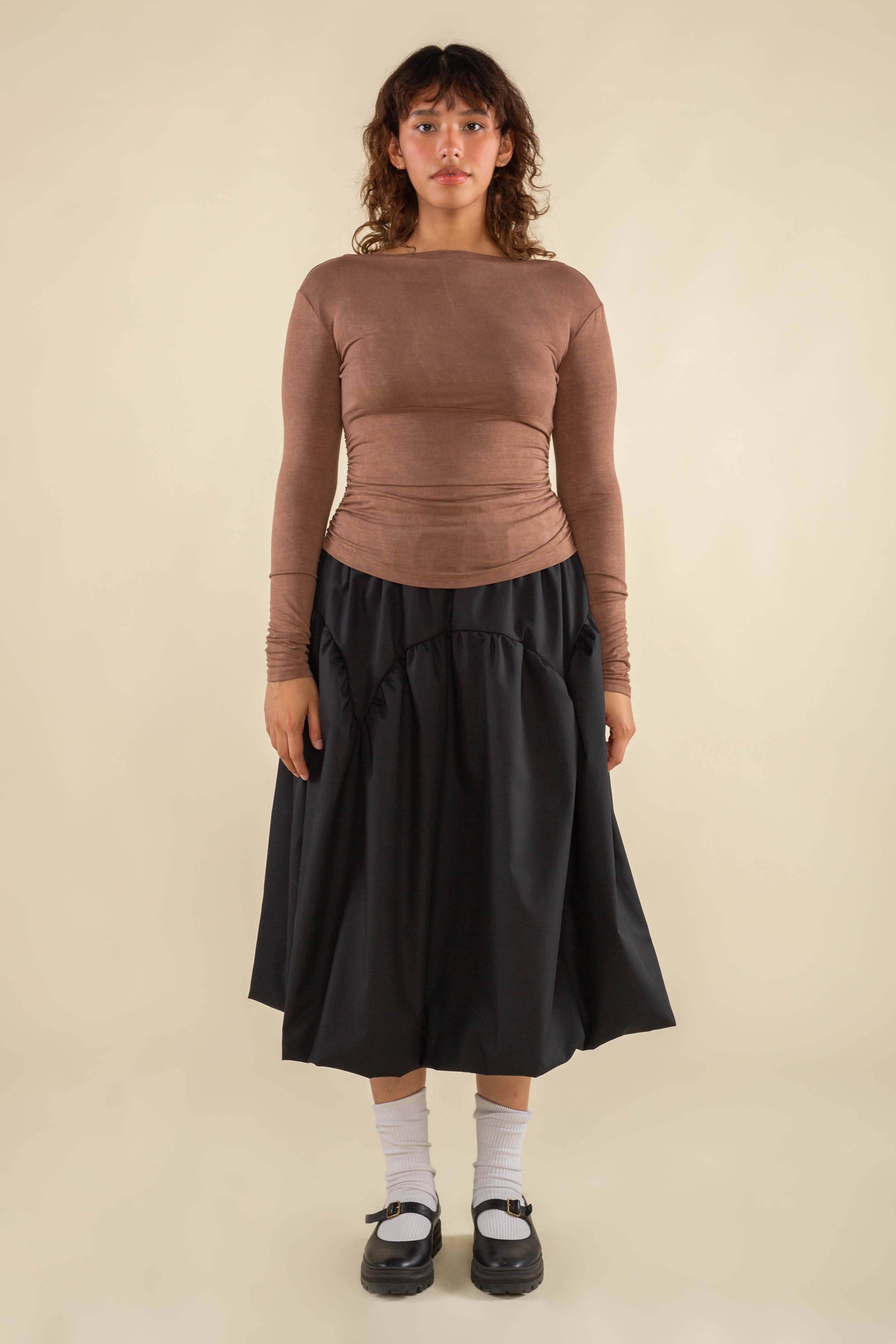Effie | Shirred Waist Long Sleeve Top
