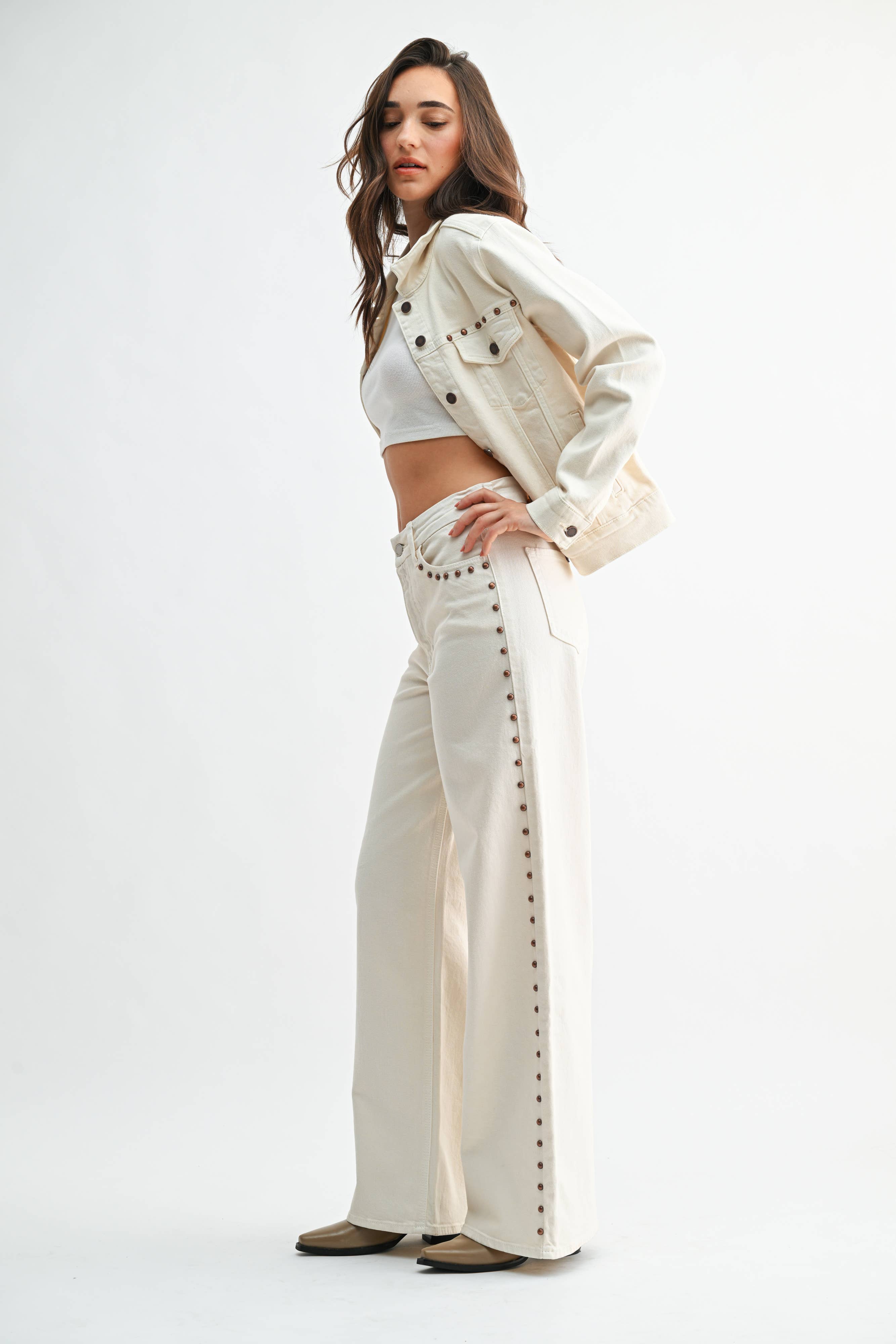 Madeline | Studded Palazzo Wide Leg