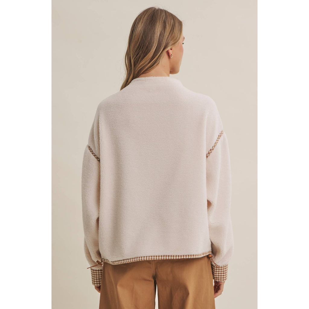 Cabin | Gingham Sherpa Half-Zip