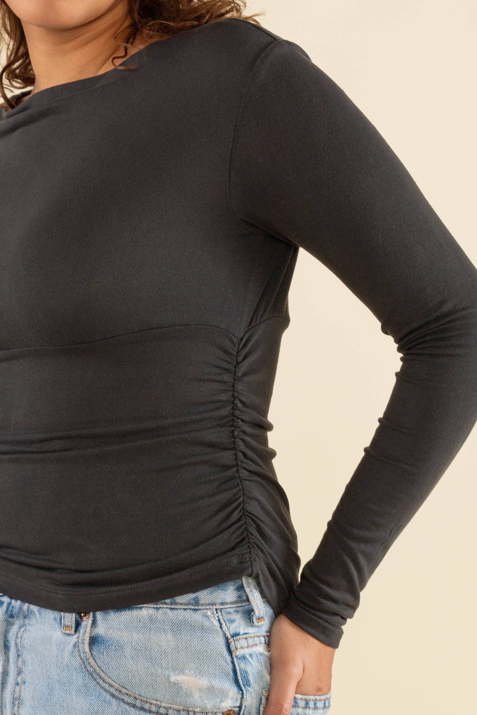 Effie | Shirred Waist Long Sleeve Top