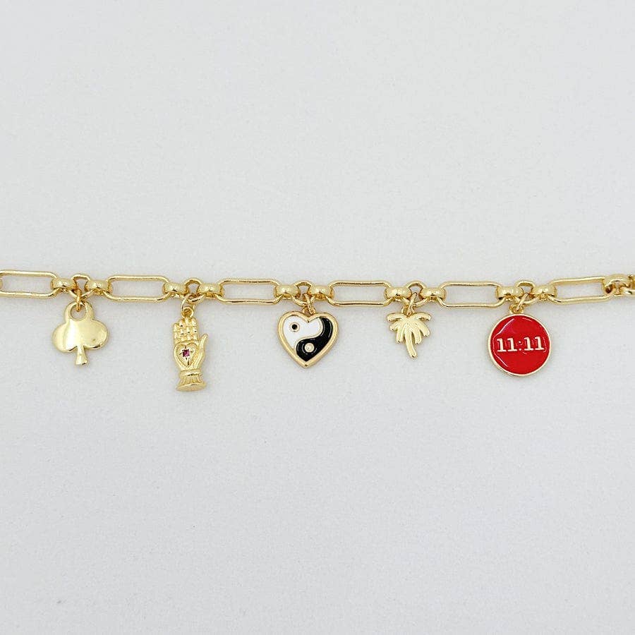 Yin and Yang Charm Bracelet 6.5'