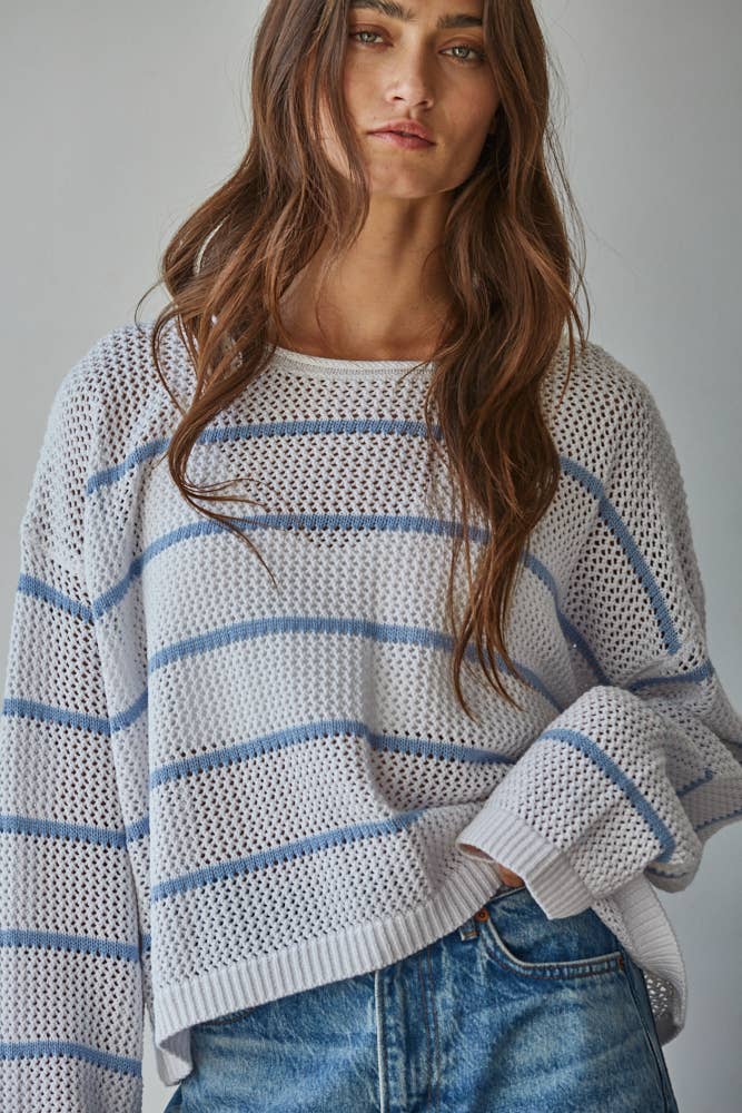 Juno | Knit Cotton Striped Sweater