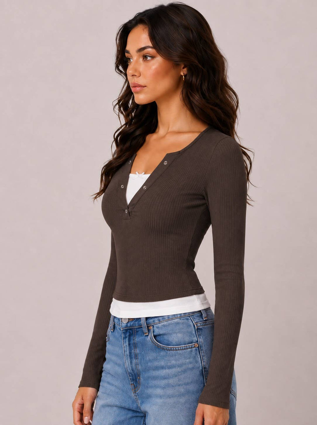 Riley | Layers with Bow Detail Long Sleeve Top