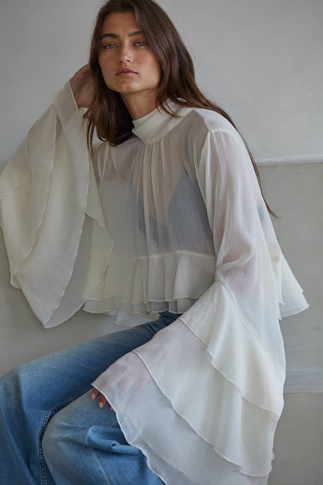 Blaire | Woven Chiffon See Through Top