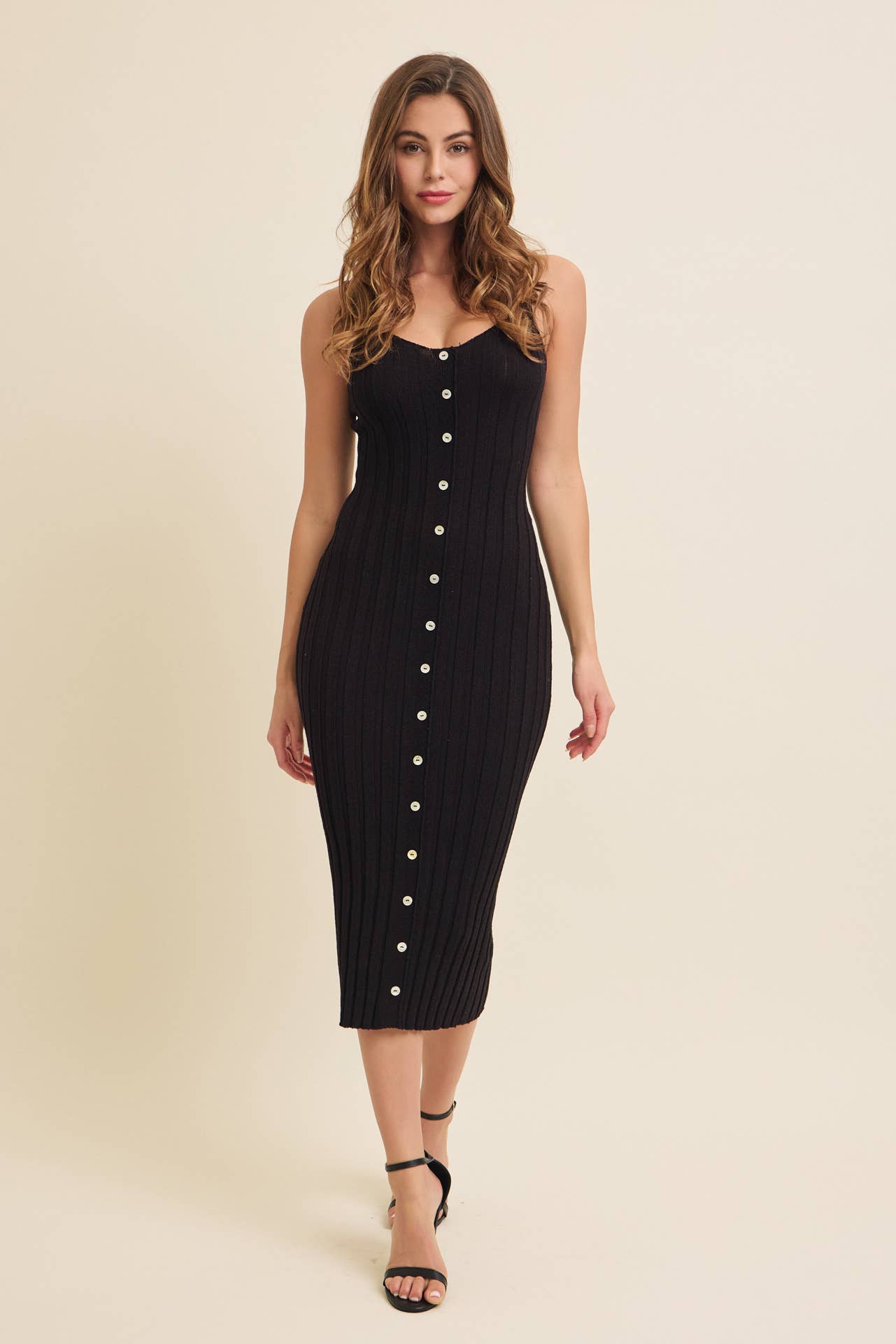 Odelle | Sleeveless Rib Sweater Midi Dress