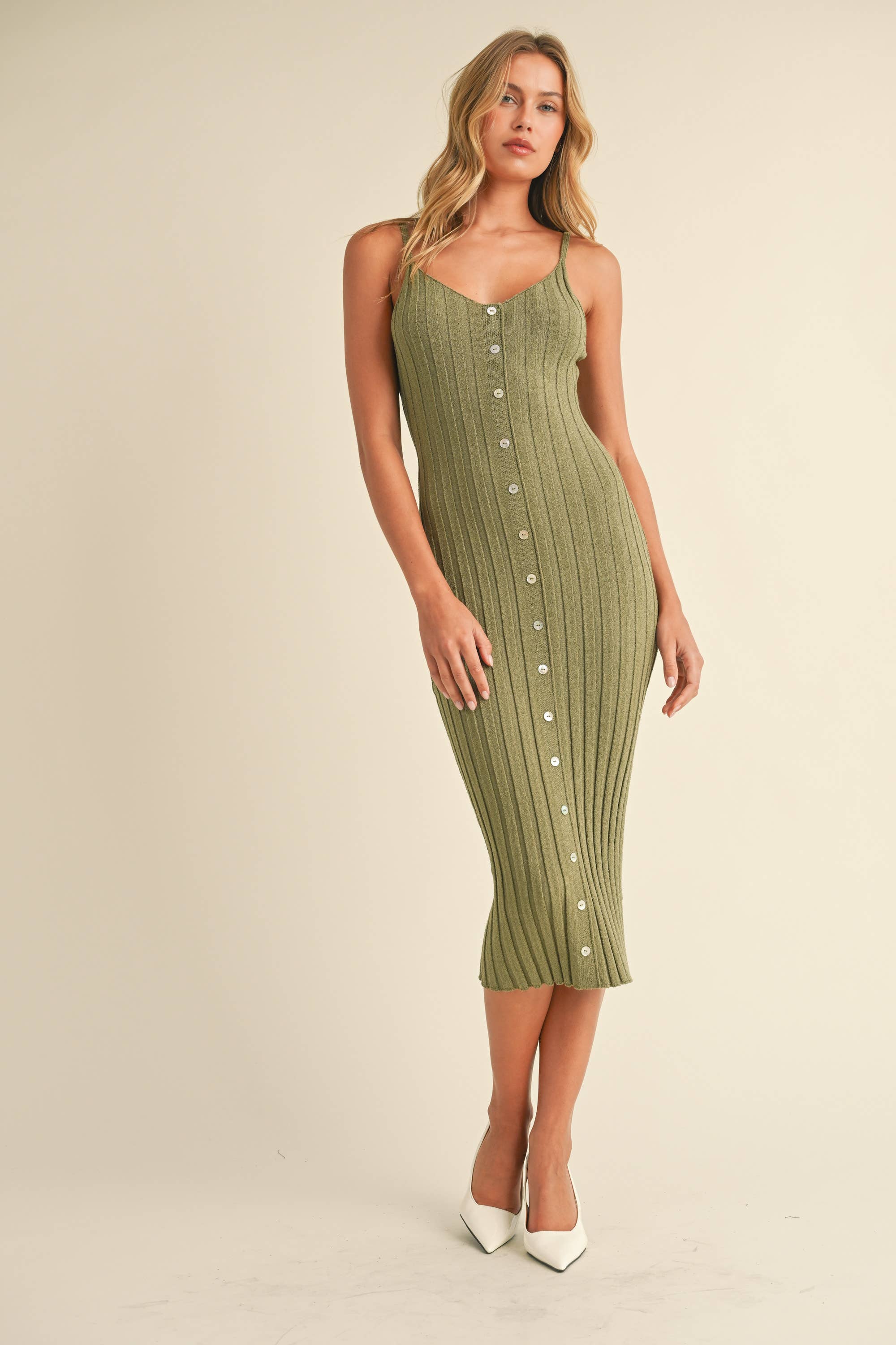 Odelle | Sleeveless Rib Sweater Midi Dress