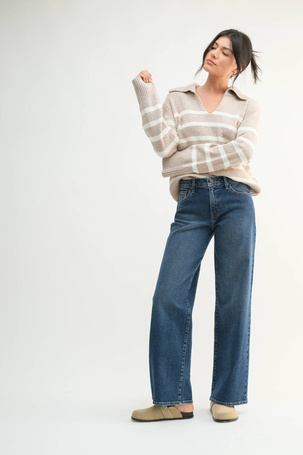 Samantha | Mid Rise Slim Wide Leg