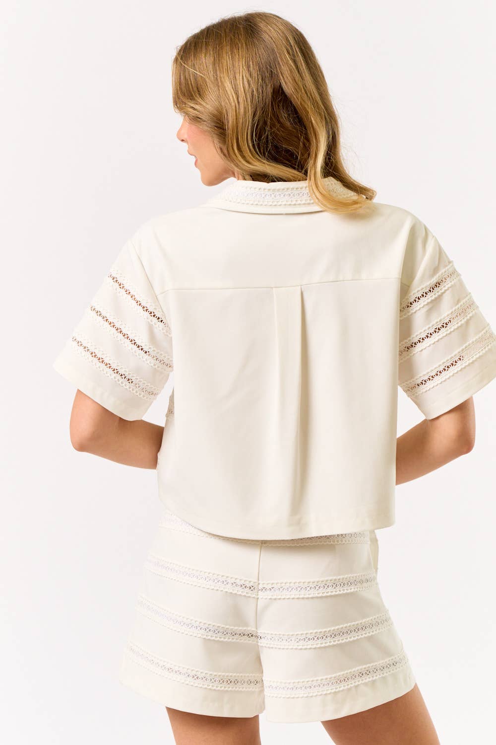 Paige | Short Sleeve Top With Lace Trim Detail