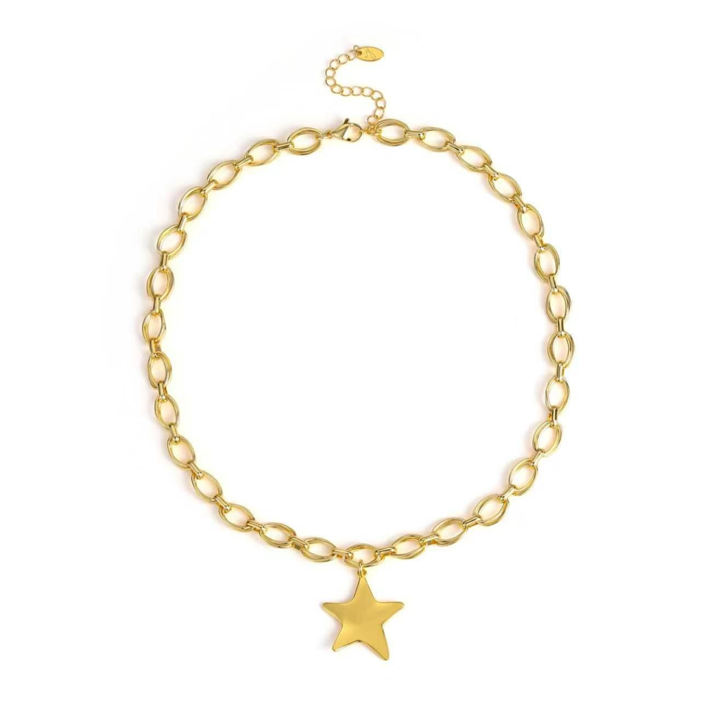 Molten Star Charm Link Chain Necklace