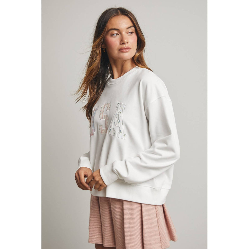 Liberty | Multi-Print Patchwork USA Pullover