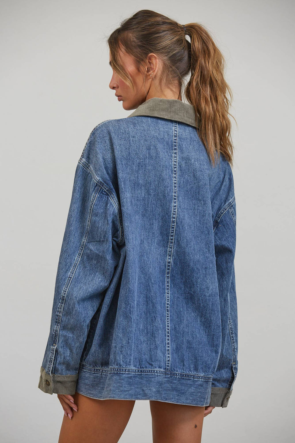 Alexandra | Contrast Collar Denim Jacket