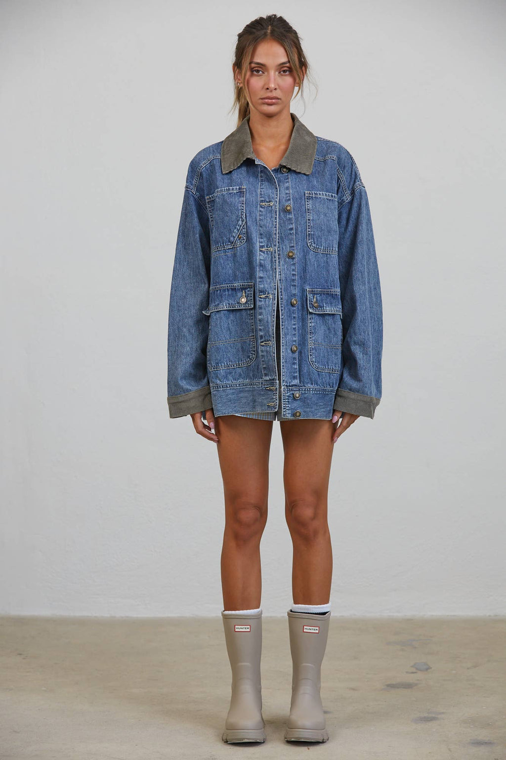 Alexandra | Contrast Collar Denim Jacket