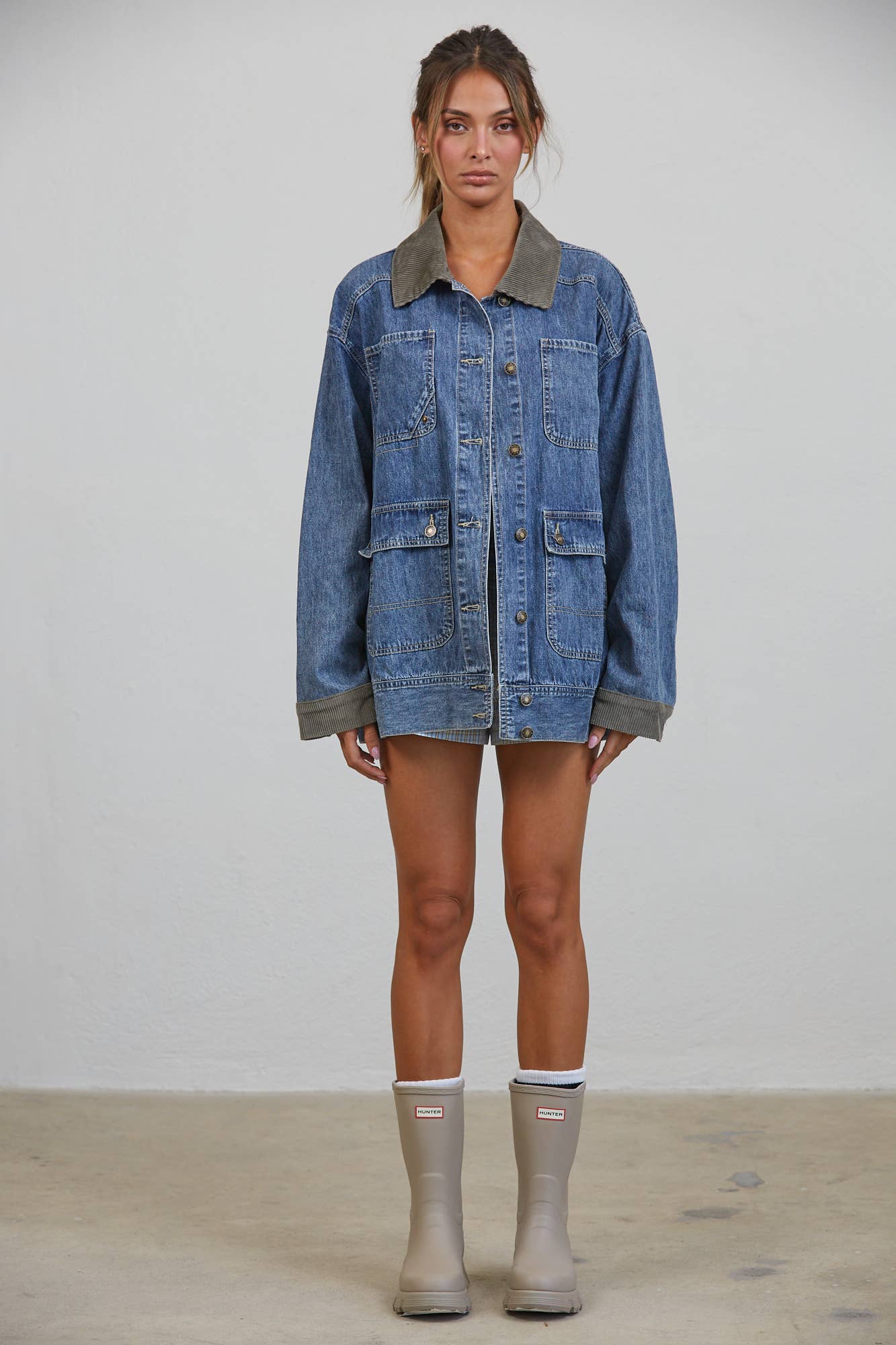 Alexandra | Contrast Collar Denim Jacket