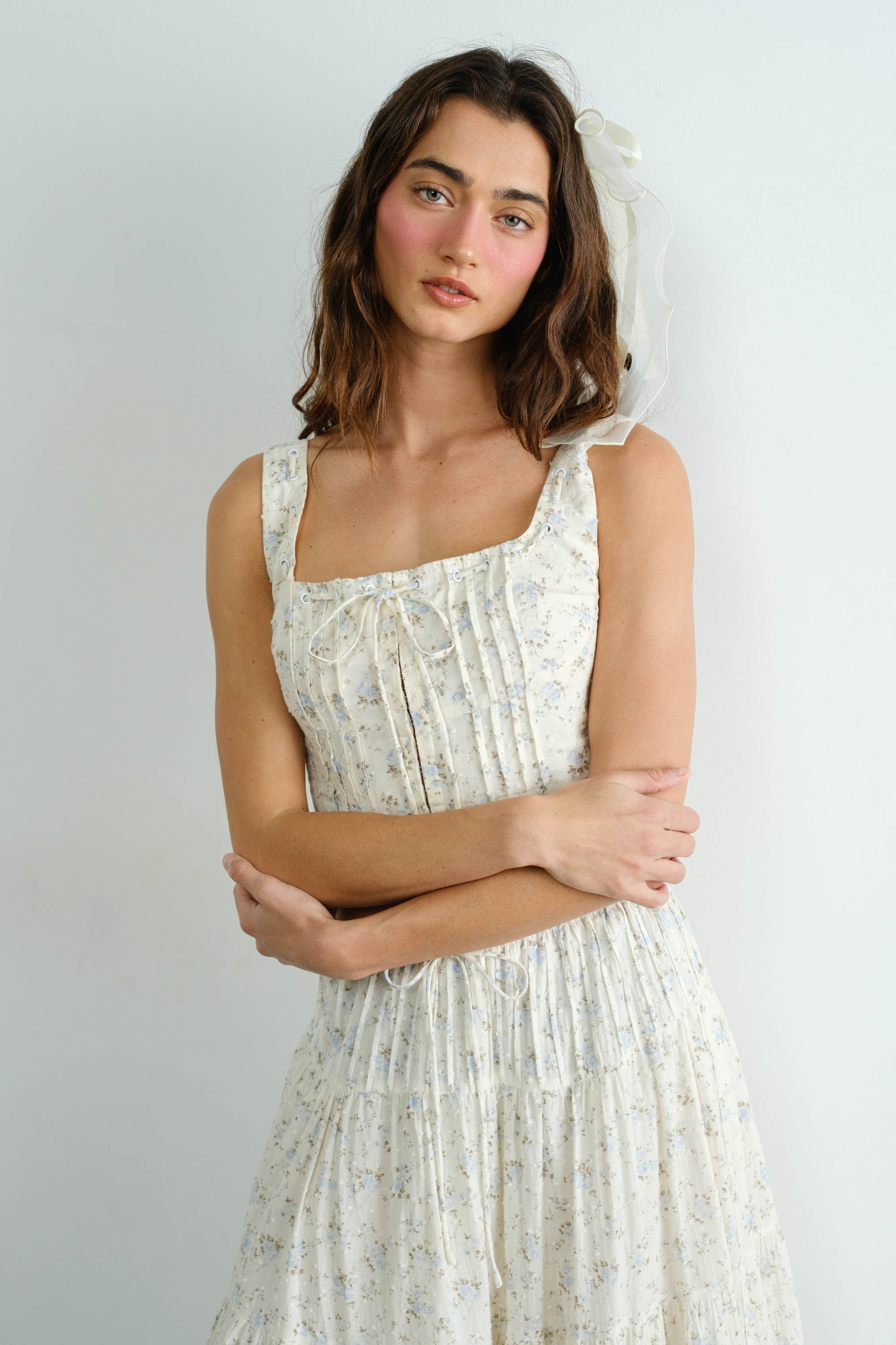 Florence | Cotton Floral Textured Top