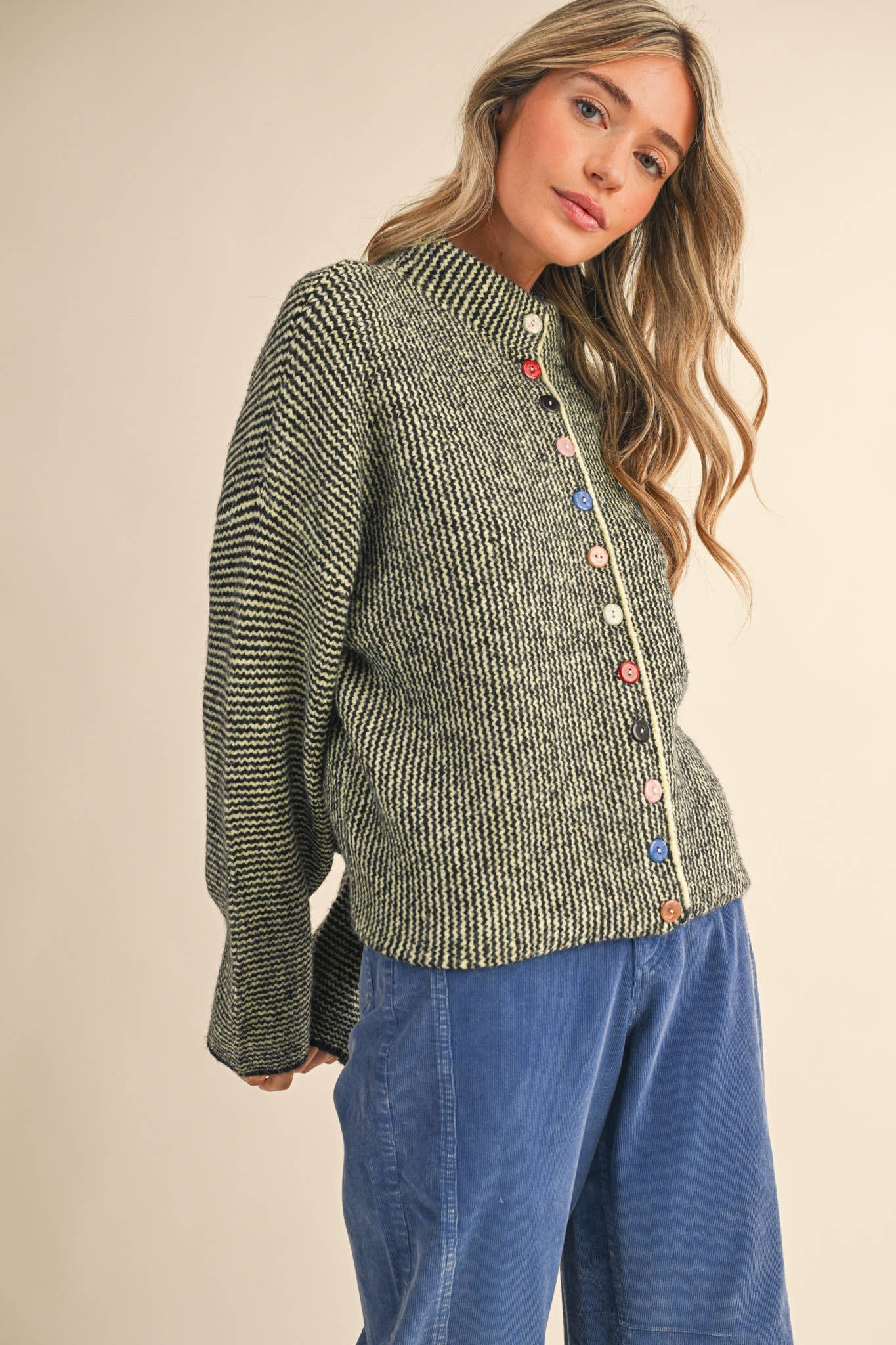 Maisie | Striped Sweater Cardigan