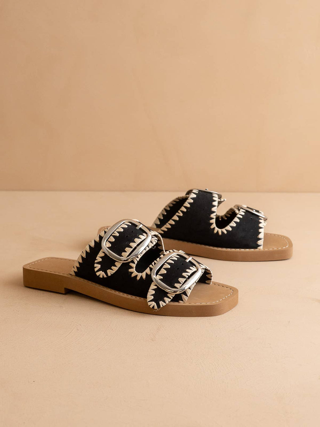 The Tivoli Black | Fun Double Buckle Sandal