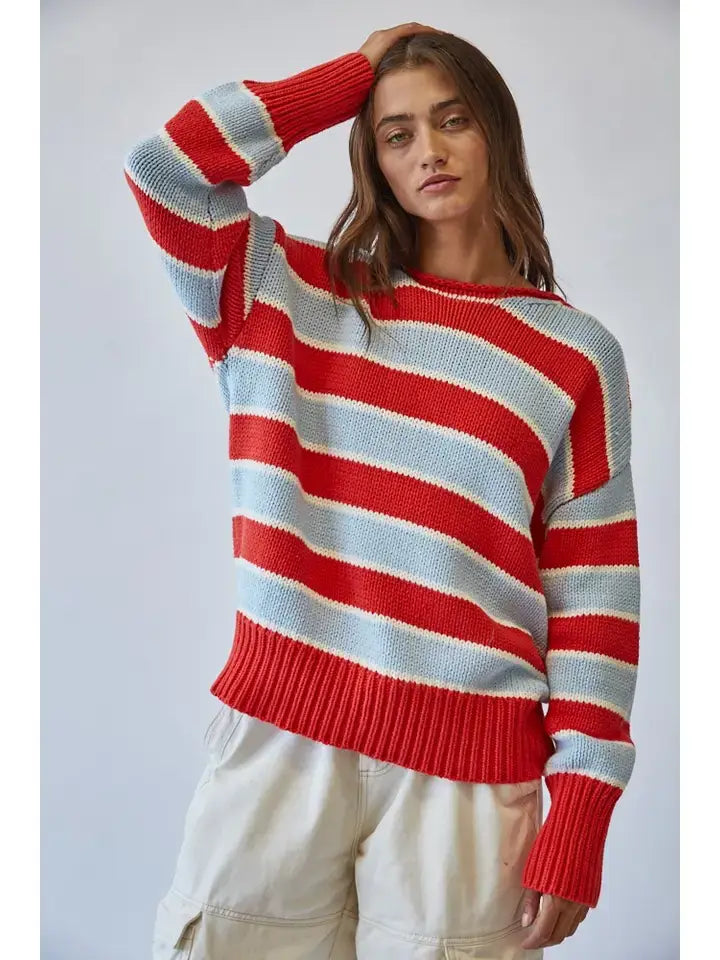 Coraline | Striped Roll Neck Sweater