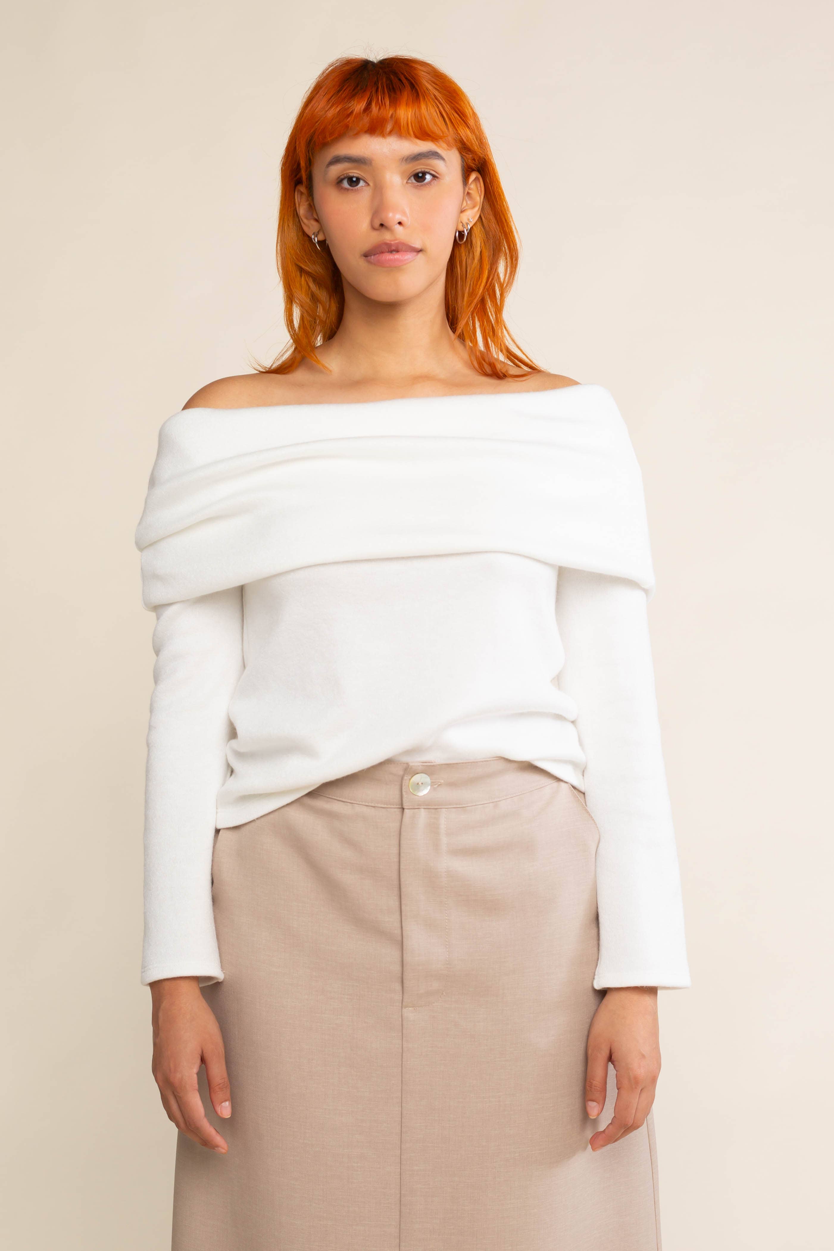 Reece | Heavy Knit Off Shoulder Top