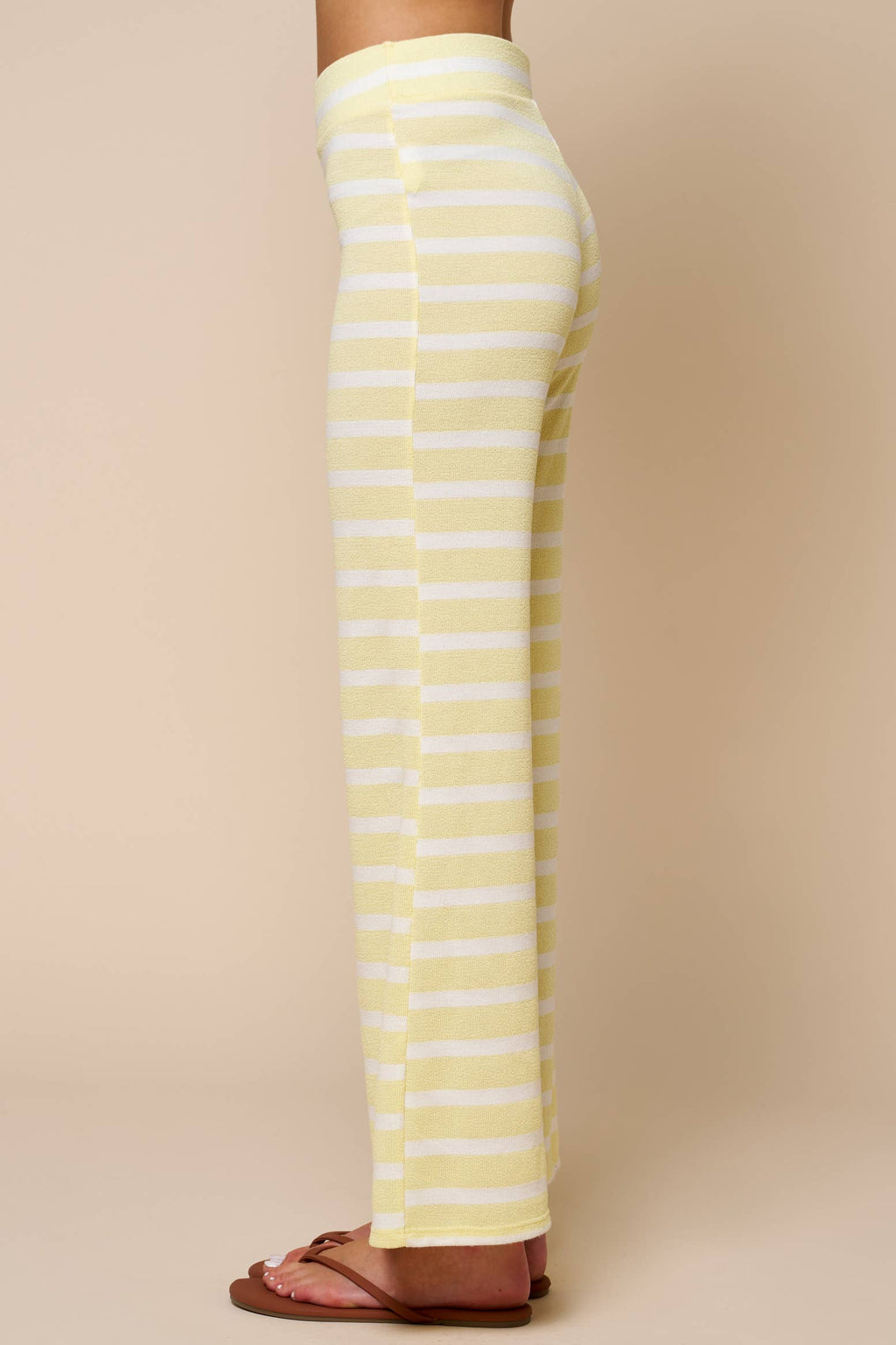 Mabel | Striped Short Sleeve Knit Top & Flare Pant Set