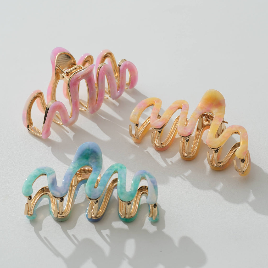 Willow Island | Large Metal Squiggle Claw Clip