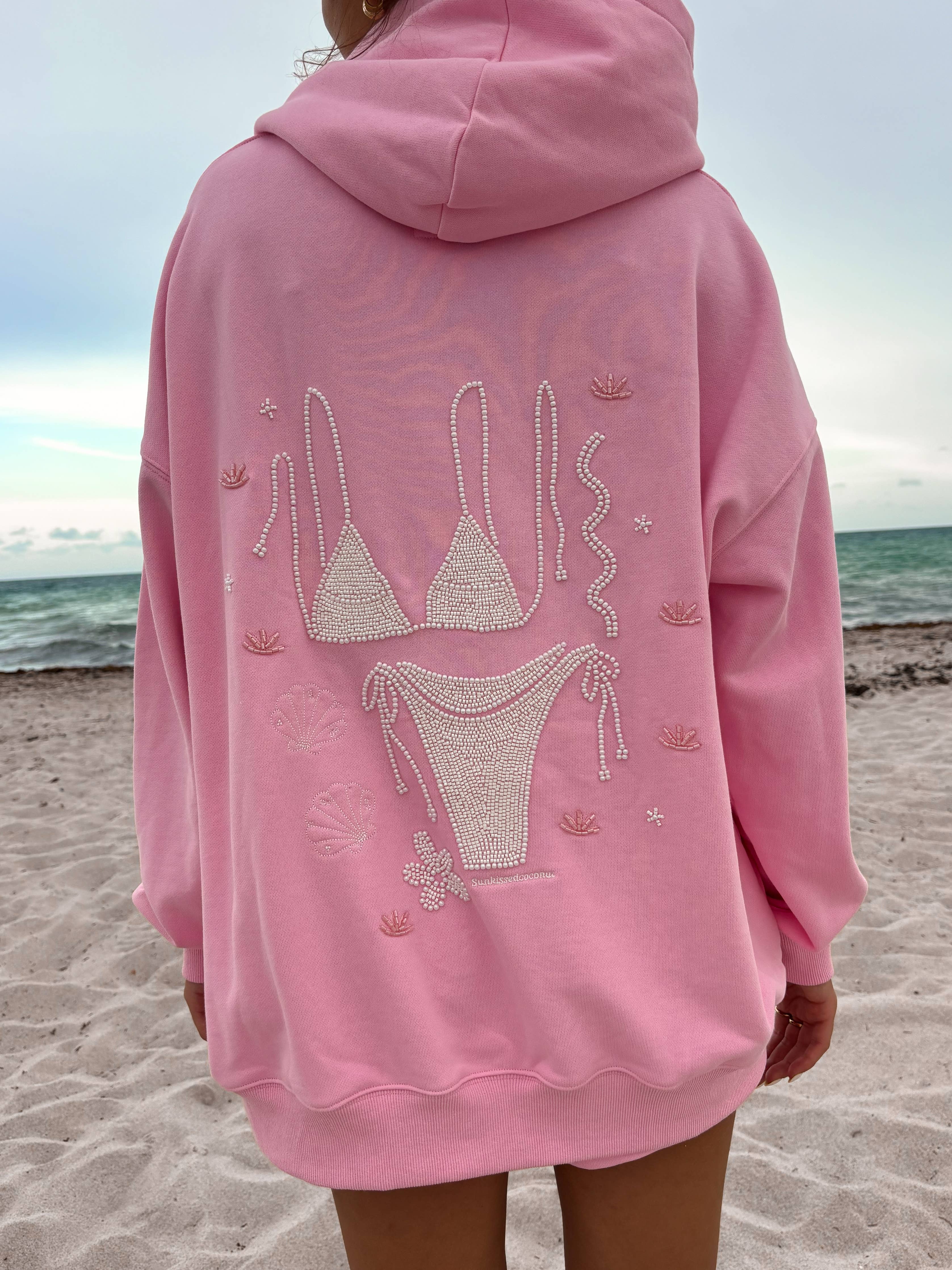 Lottie | Pink Bikini Beaded Hoodie