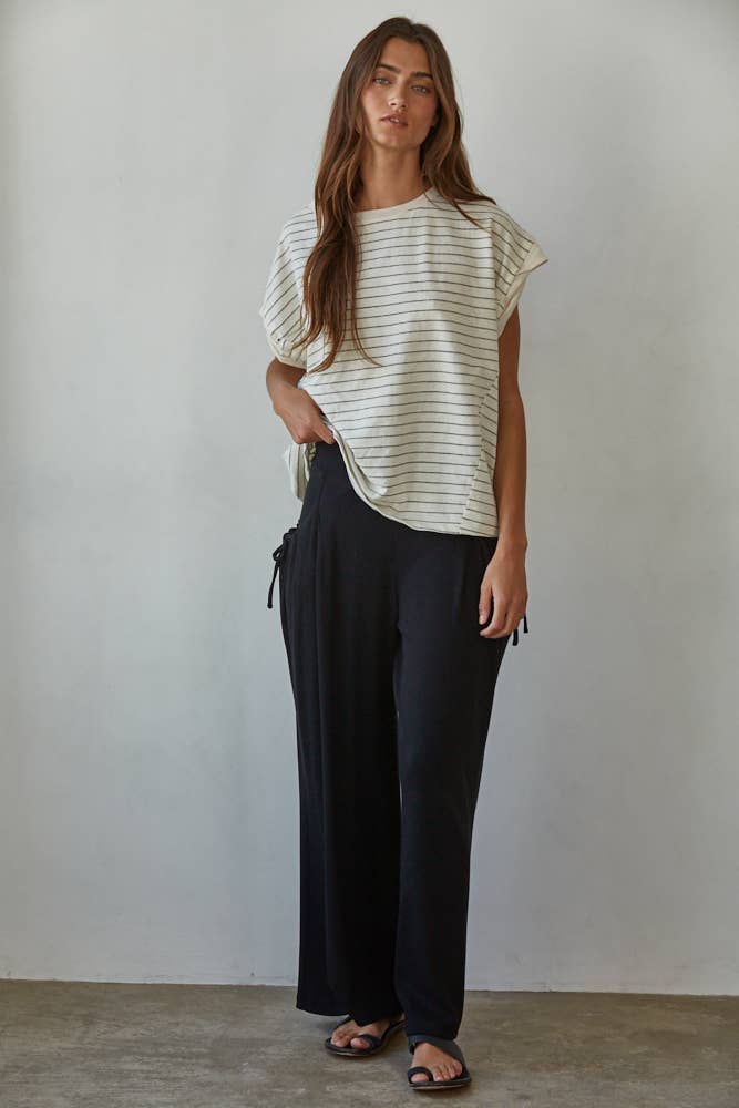 Leni | Knit Cotton Modal Spandex Wide Leg Pants