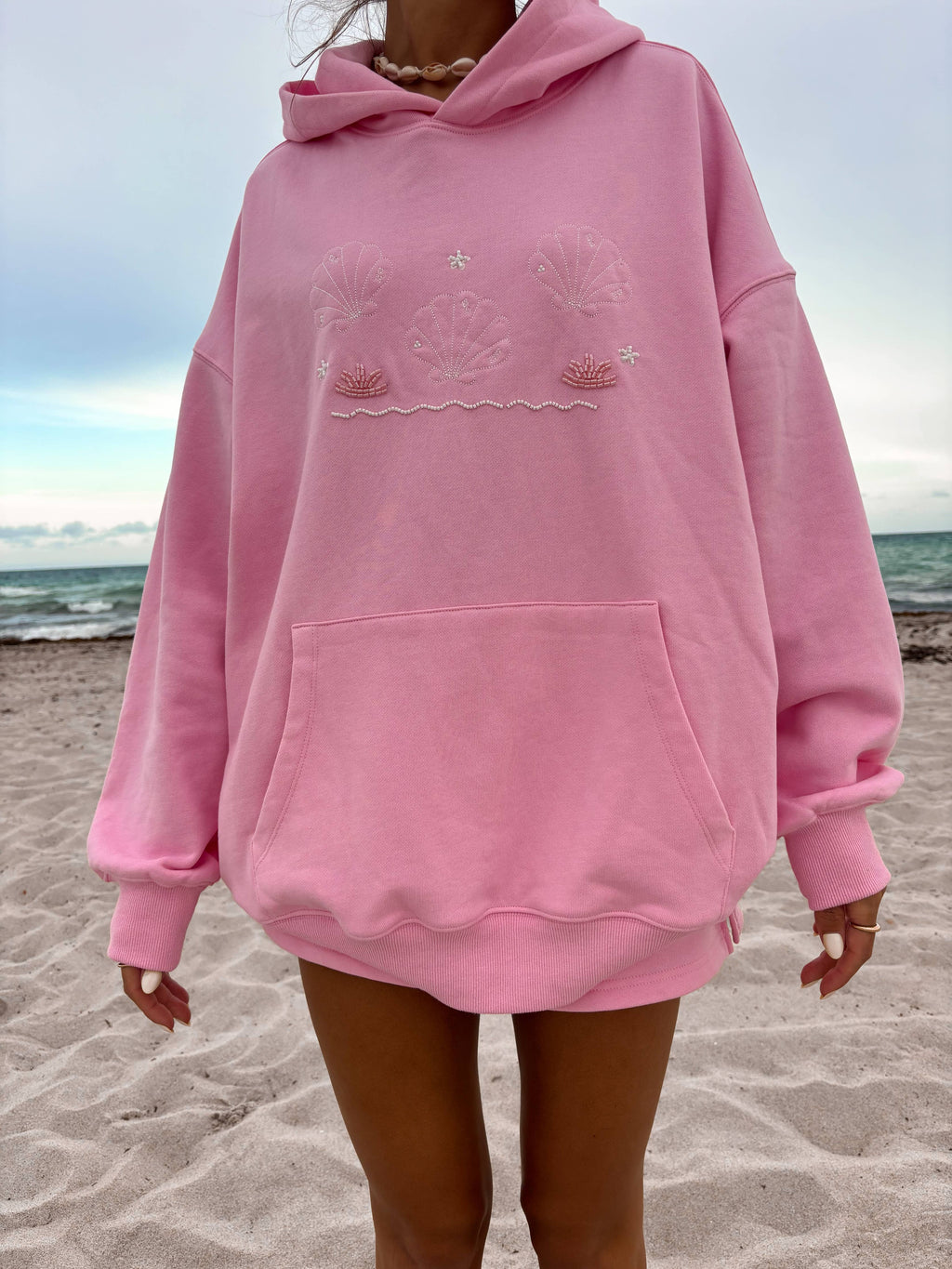 Lottie | Pink Bikini Beaded Hoodie