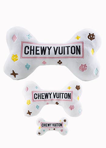 Chewy Vuiton Bones Squeaker Dog Toy