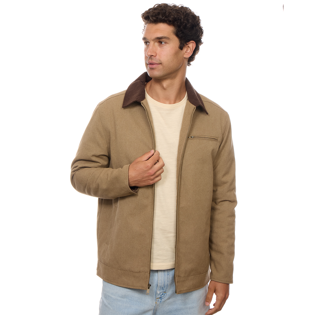 Nolan | Cotton Corduroy Collared Zip Up Jacket