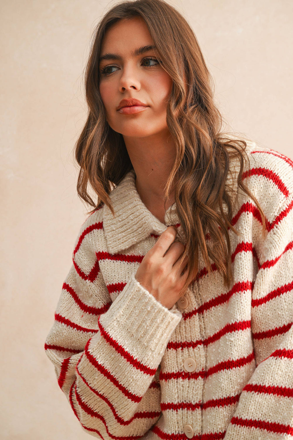 Solstice | Buttondown Striped Knitted Cardigan