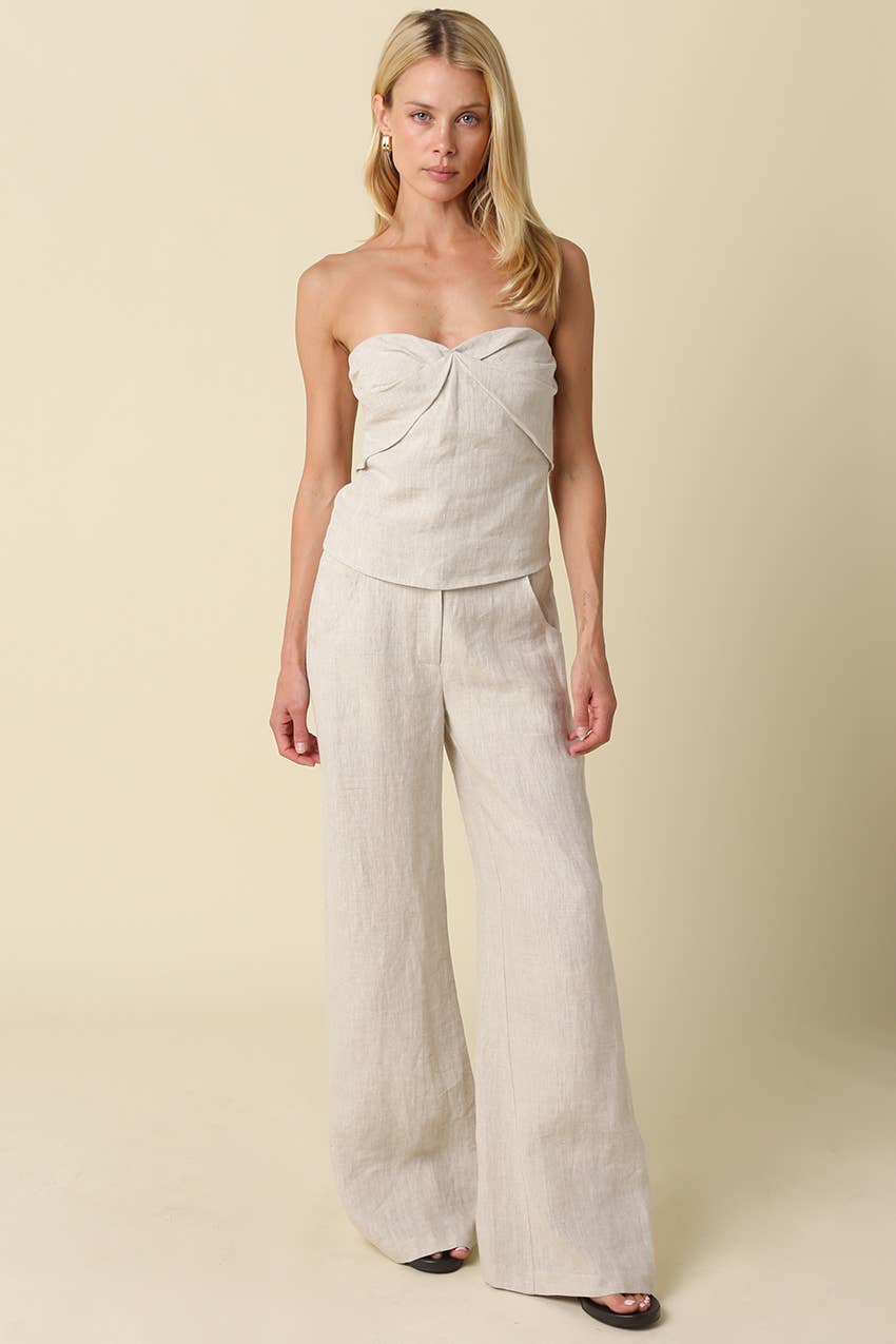 Reba | Strapless 100% Linen Top