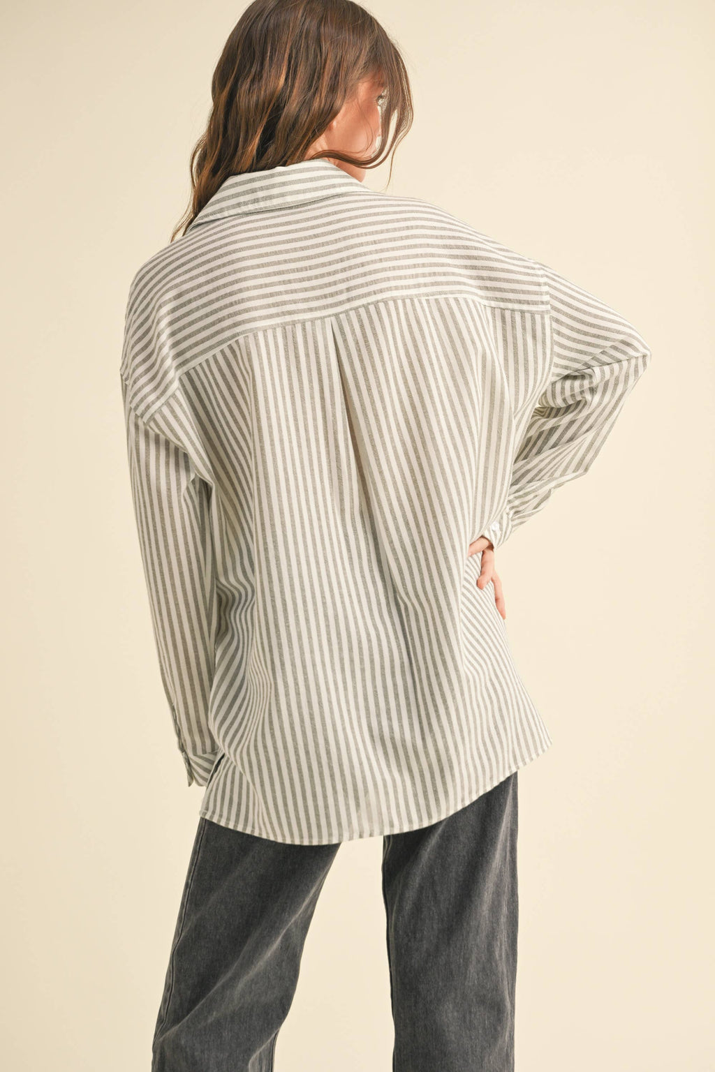 Millionaire Mommy | 100% Cotton Striped Pattern Button Down Shirt