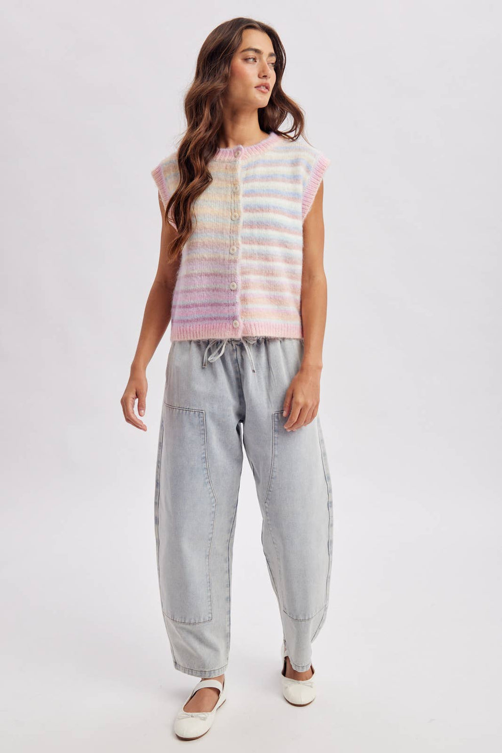 Bubblegum | Rainbow Stripe Sweater Vest