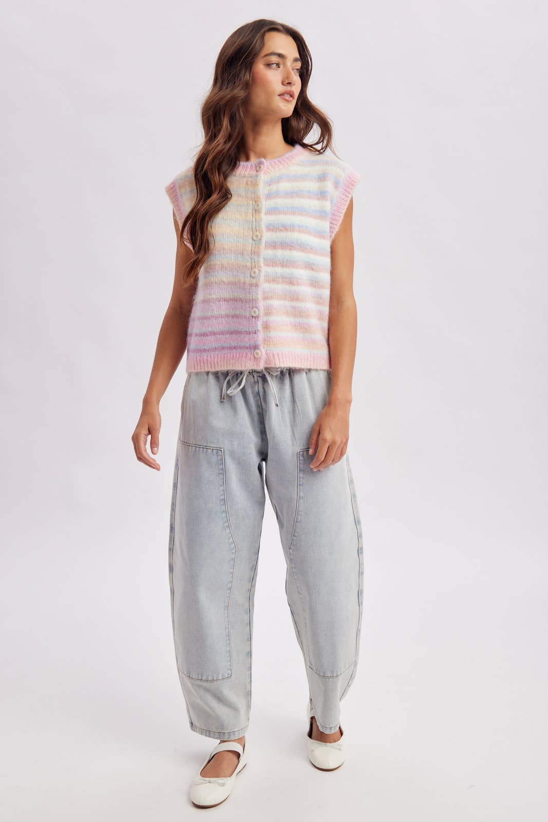Bubblegum | Rainbow Stripe Sweater Vest