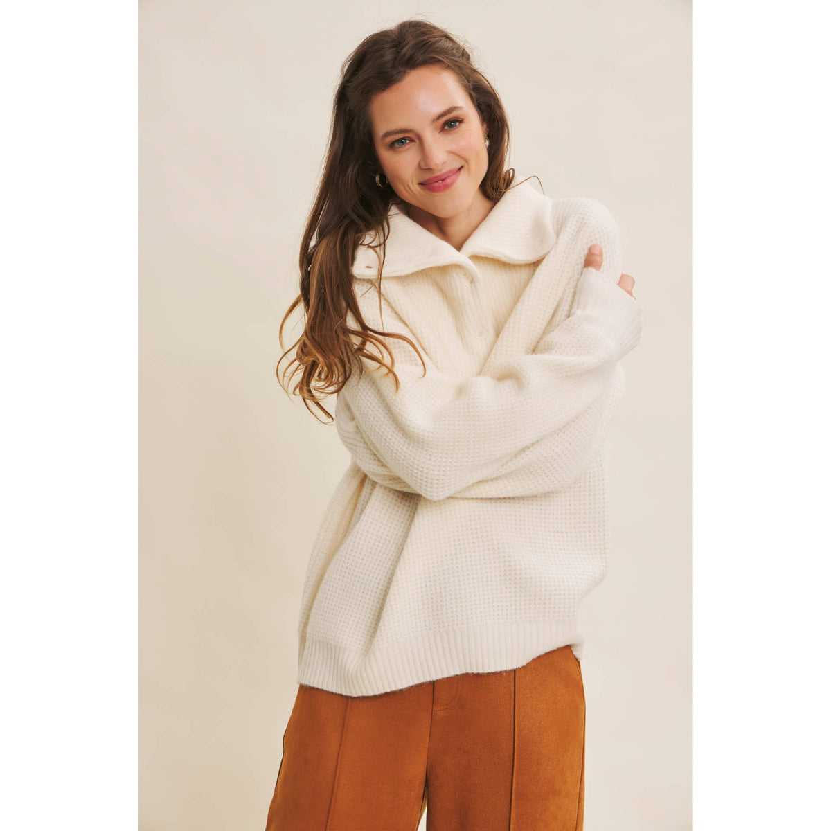 Gaia | Eco-Friendly Wool Waffle Knit Pullover