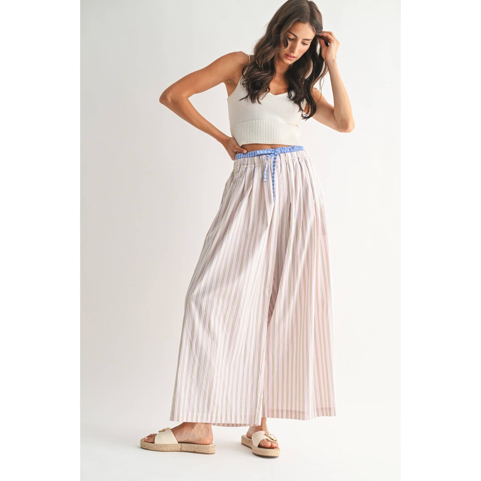Birdie | Striped Wide-Leg Trousers