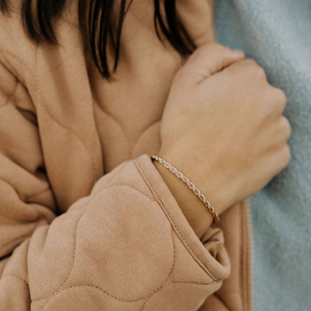 Naomi Gold Filled Rope Bracelet 6"