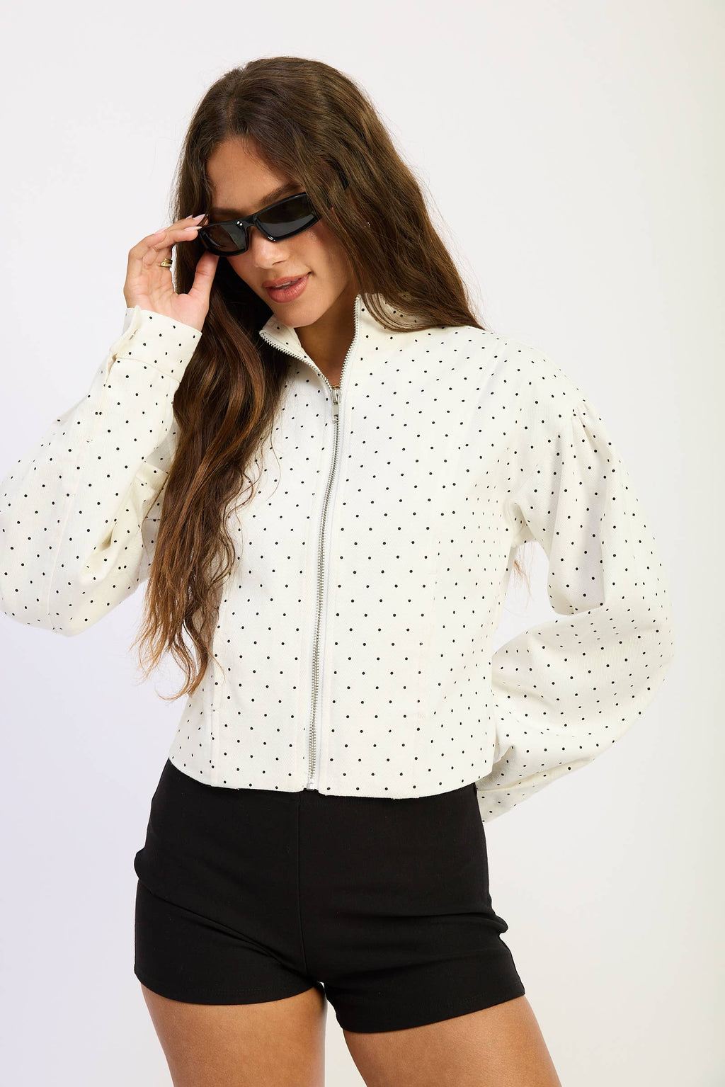 Dotty | 100% Cotton Zip Up Jacket w Pockets