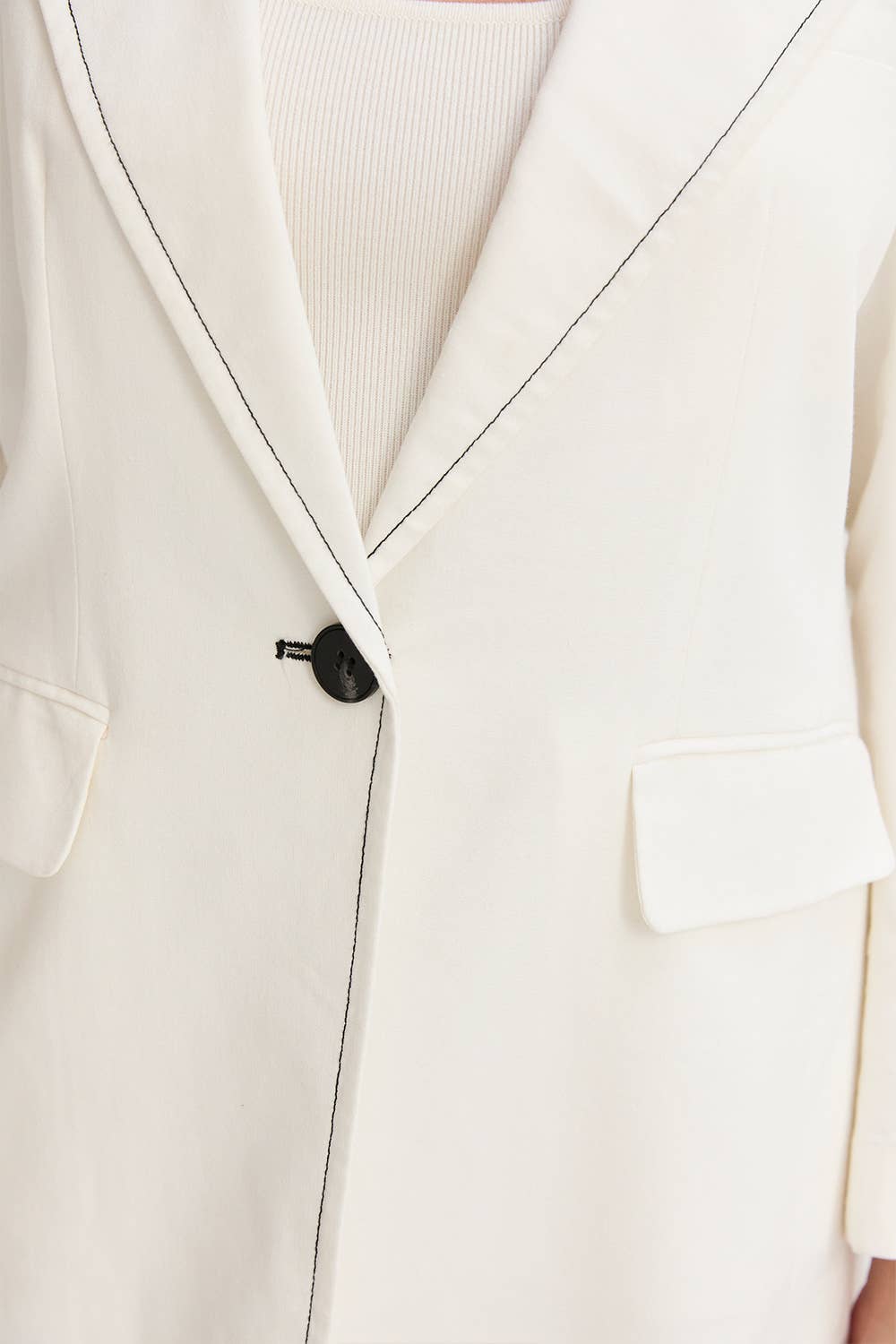 Carlisle | Cotton and Linen Contrast Stitch Blazer