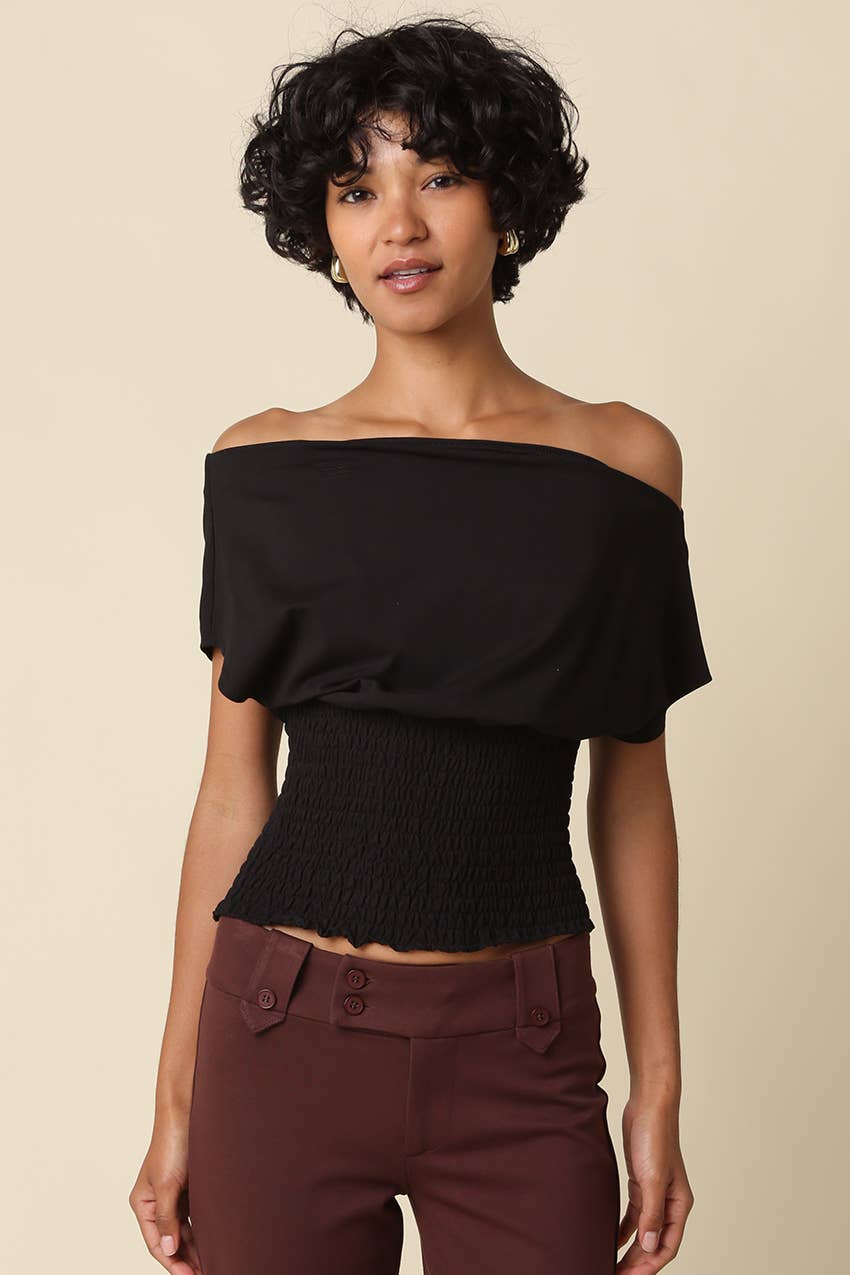 Janey | Off Shoulder Smocked Top