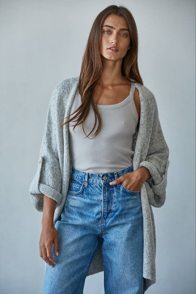 Sally | Knit Quarter Sleeve Cardigan