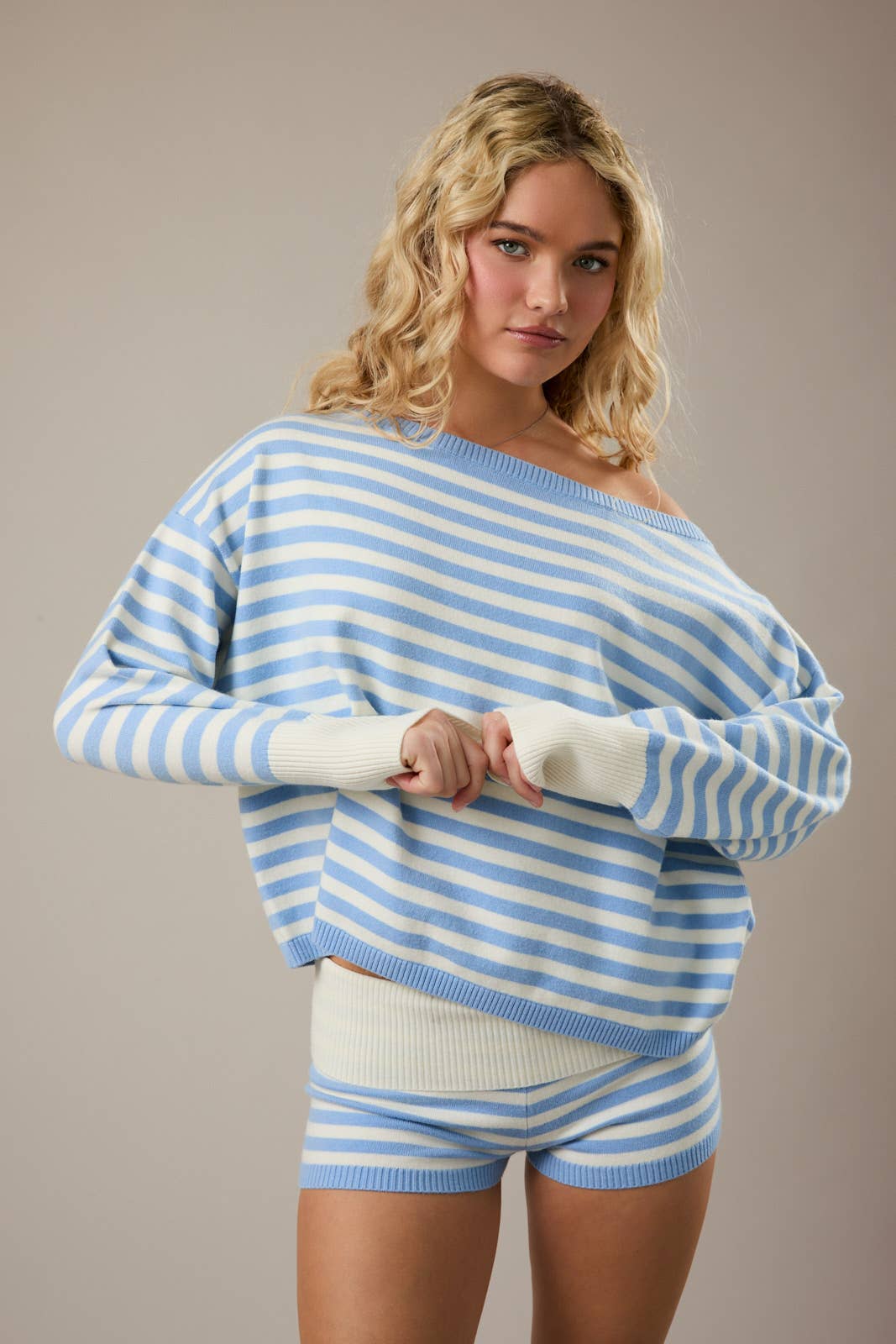 Lennon | Stripe Oversized Sweater Top