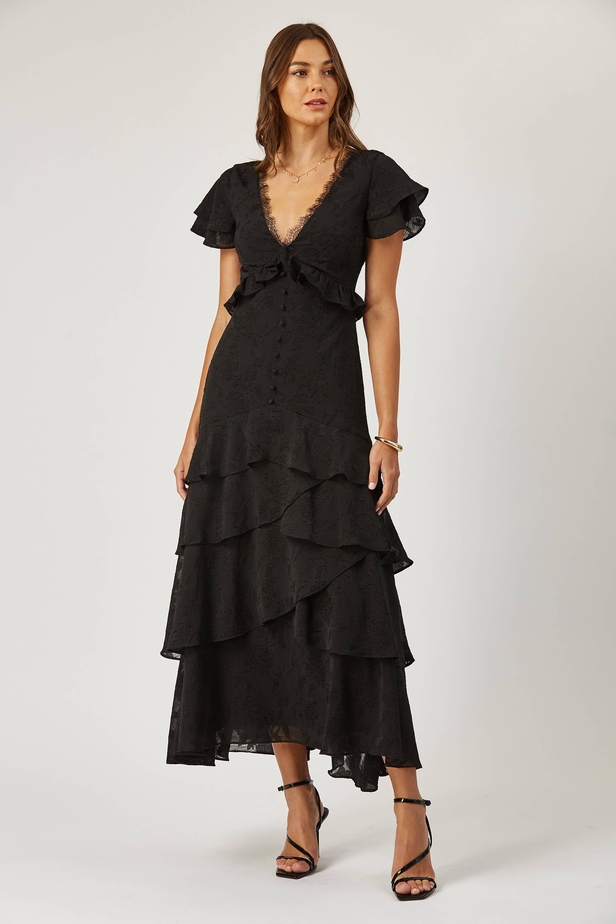 Aubrey | Tiered Burnout Maxi Dress
