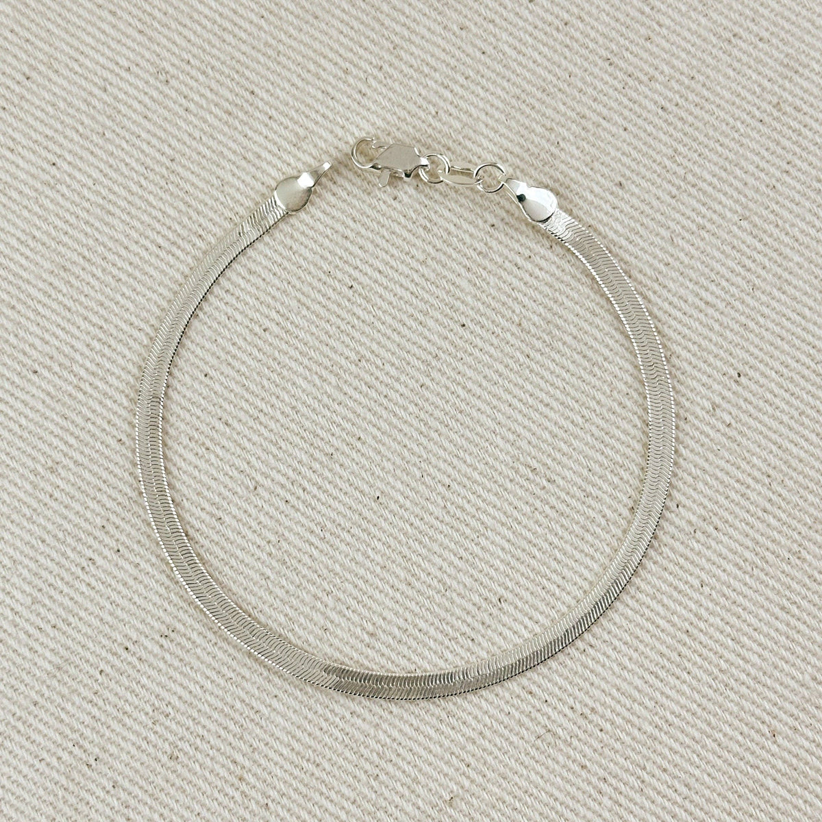 Sterling Silver Herringbone Bracelet 3.1mm