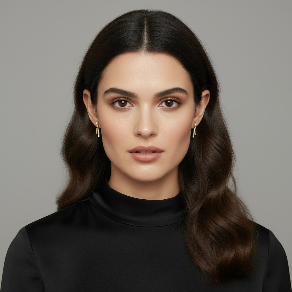 Liv | 18k Gold Filled Curve Bar CZ Earrings
